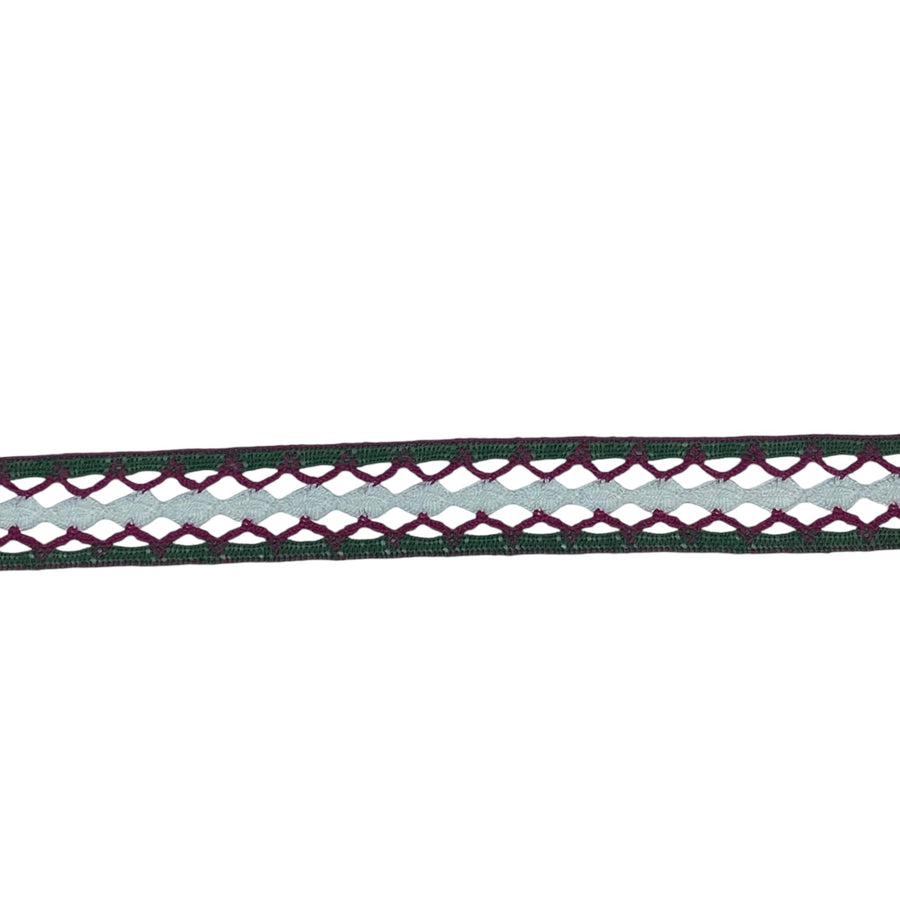 Decorative Crocheted Trim - Green/White/Red