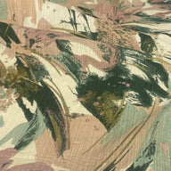 Patterned Upholstery Remnant  - Beige/Green/Pink