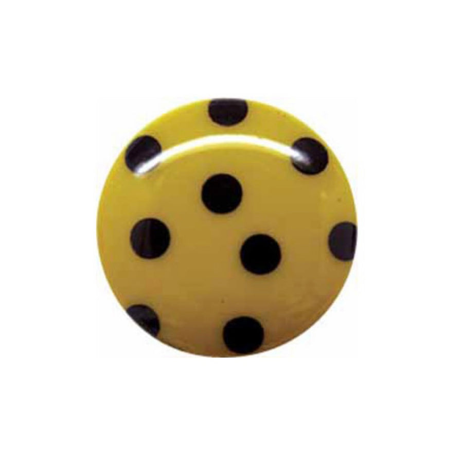 Novelty Shank Button - Polka Dot - Yellow - 18mm - 3 count