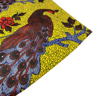 Super Wax African Printed Cotton - Peacock - Yellow