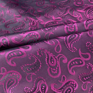 Two Tone Paisley Jacquard Lining - Fuchsia/Black