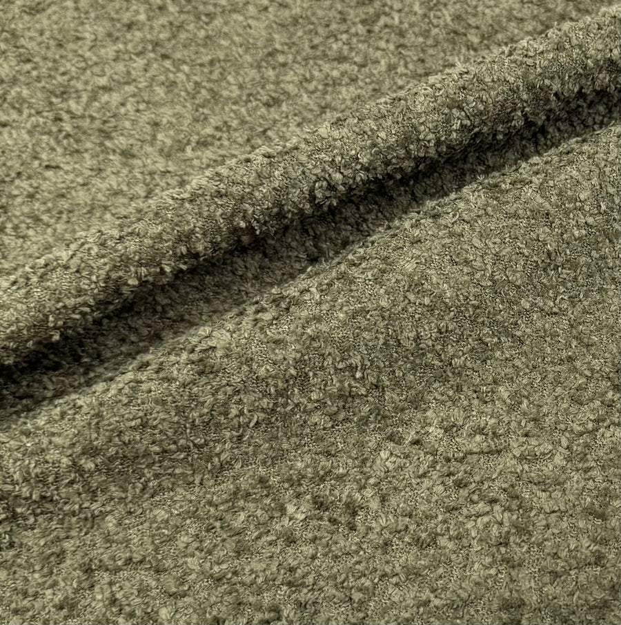 Boucle Interfaced Upholstery Remnant  - Sage