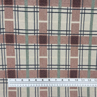 Plaid Cotton Blend Upholstery Remnant - Beige/Pink/Blue/Green