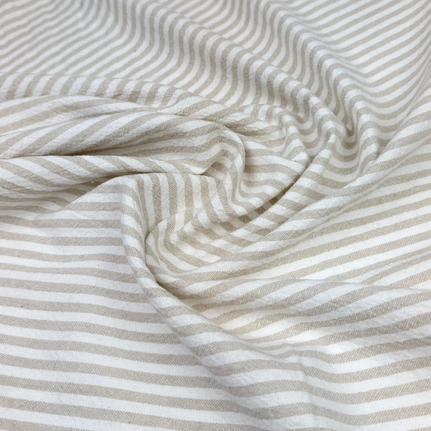 Striped Organic Cotton - Beige/White