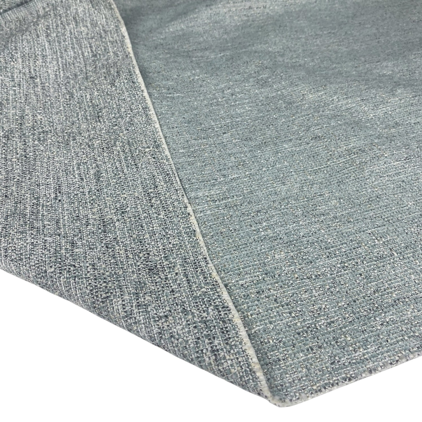 Chenille Woven Upholstery Remnant  - Blue/White