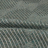 Patterned Upholstery Remnant - Turquoise/Grey/Green/White