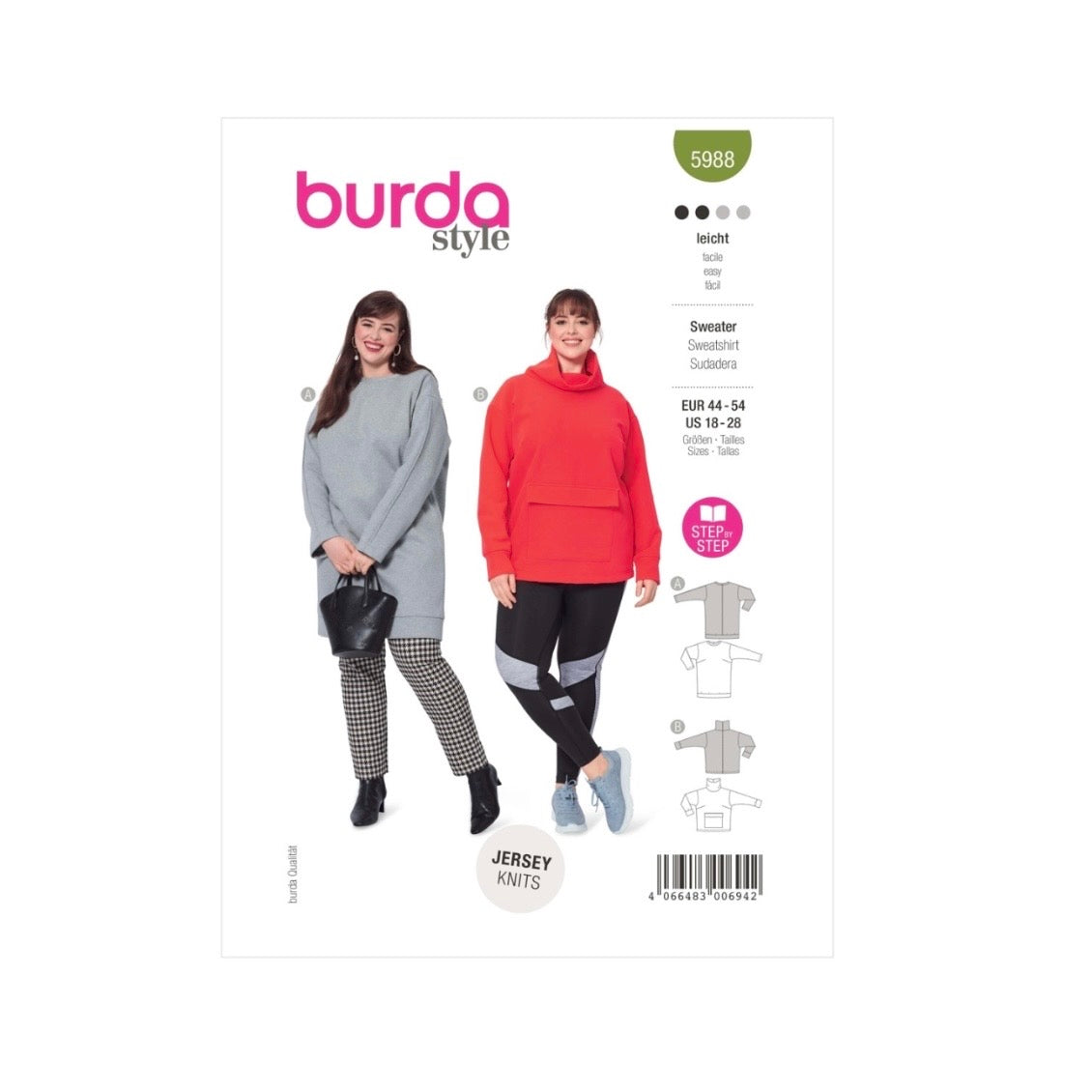 Burda Style 5988 - Sweater Sewing Pattern
