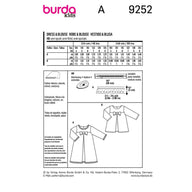 Burda Kids 9252 - Dress & Blouse Sewing Pattern