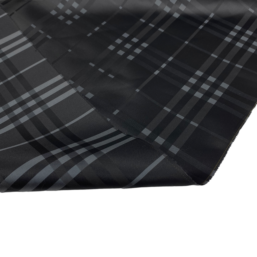 Plaid Polyester - Black / Grey - Remnant