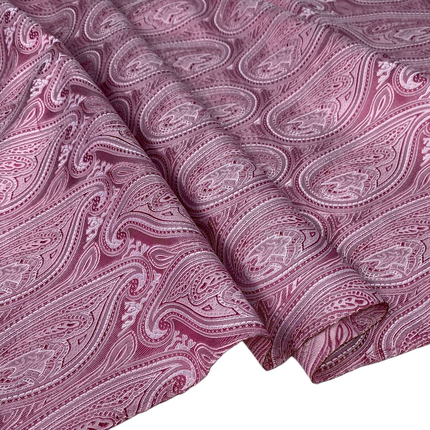 Paisley Silk/Polyester Jacquard - Pink / Magenta - Remnant
