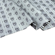 Silk Paisley Jacquard Remnant - White/Black