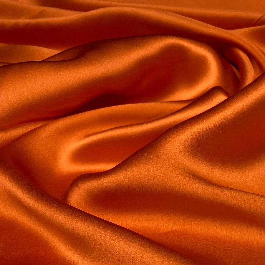 Mulberry Silk Charmeuse Satin - Carrot