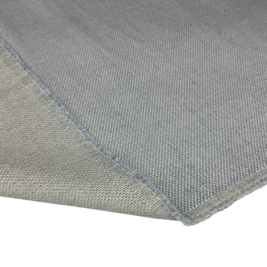 Woven Cotton Linen Blend Upholstery Remnant - Light Blue/Off White