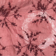 Embroidered Beaded Silk Organza - Burgundy