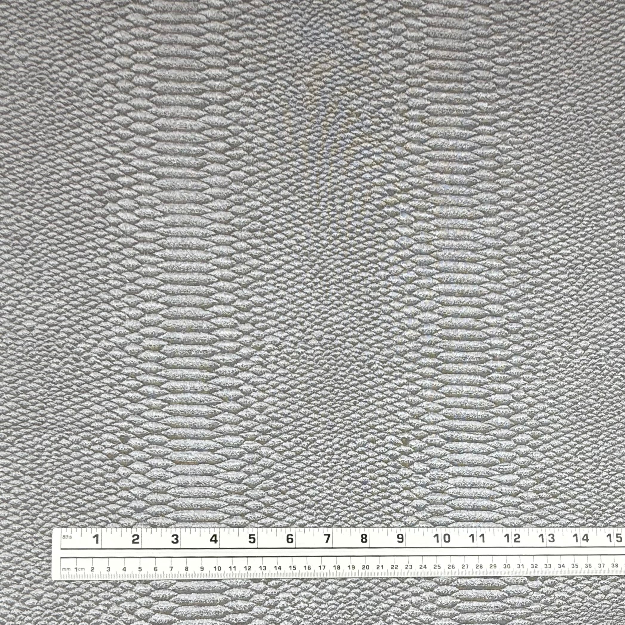 Snake Patterned Polyester Textured Stretch Knit - Grey