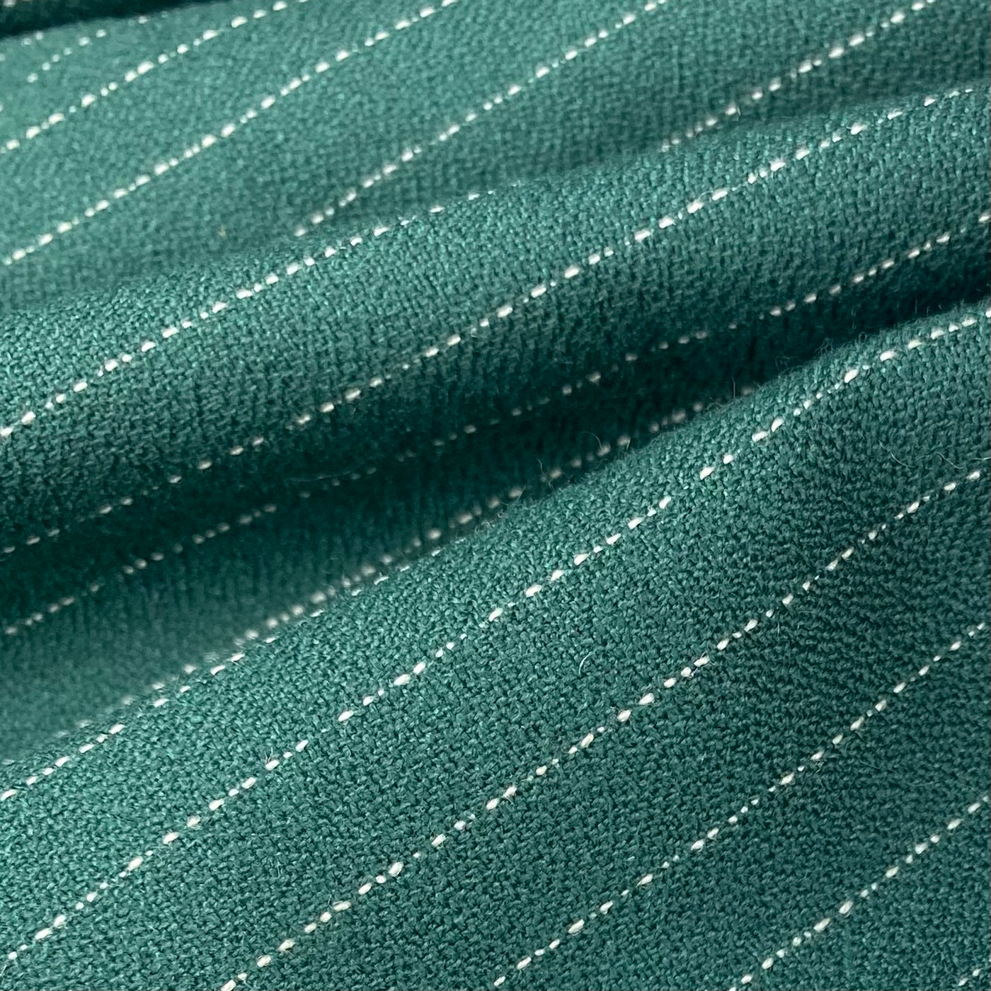 Pin Striped Wool Crepe - Green/White