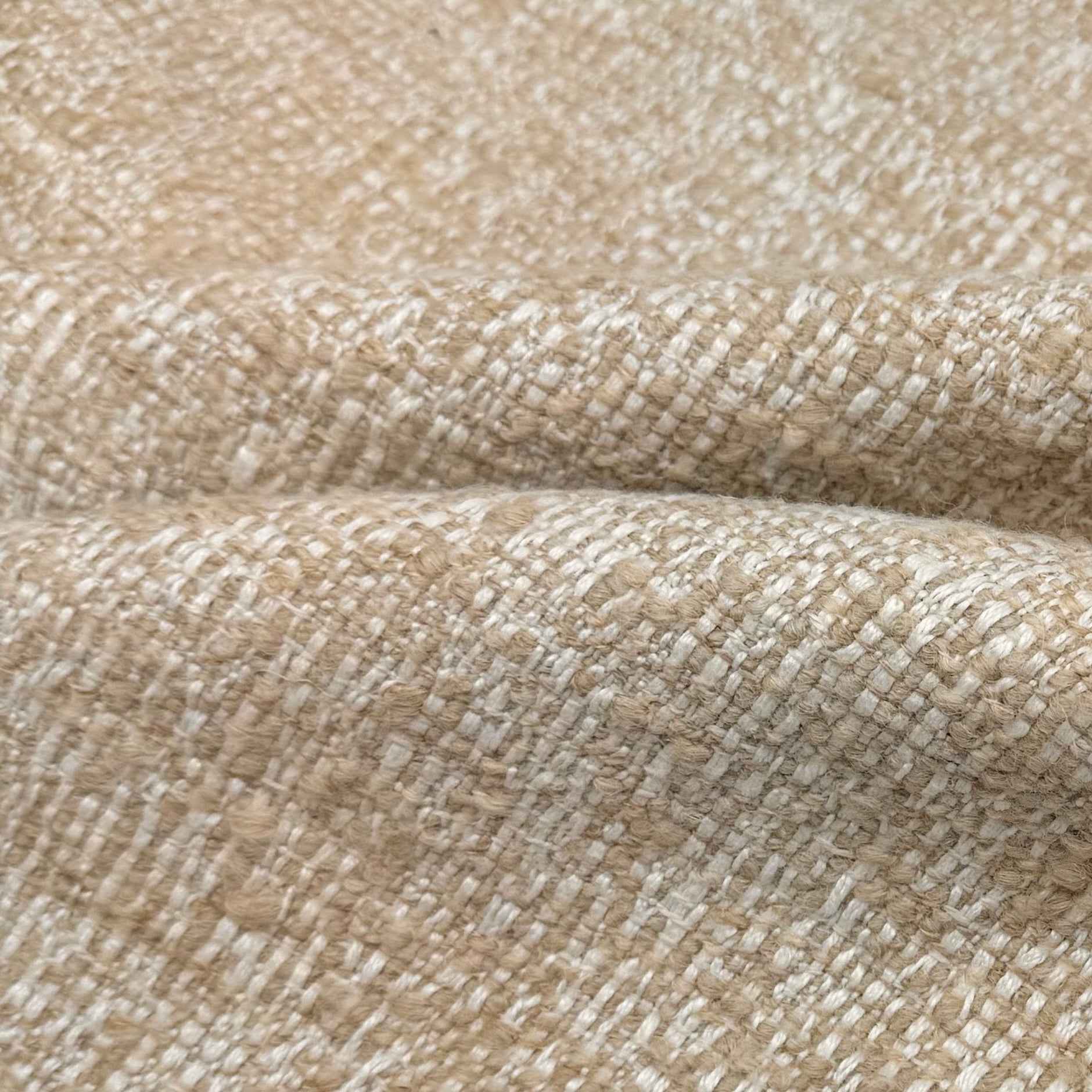 Hemp/Cotton Upholstery Remnant - White/Natural