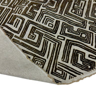 Patterned Flocked Linen Remnant - Beige/Brown