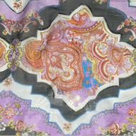 Paisley Printed Silk Chiffon - Purple/Black