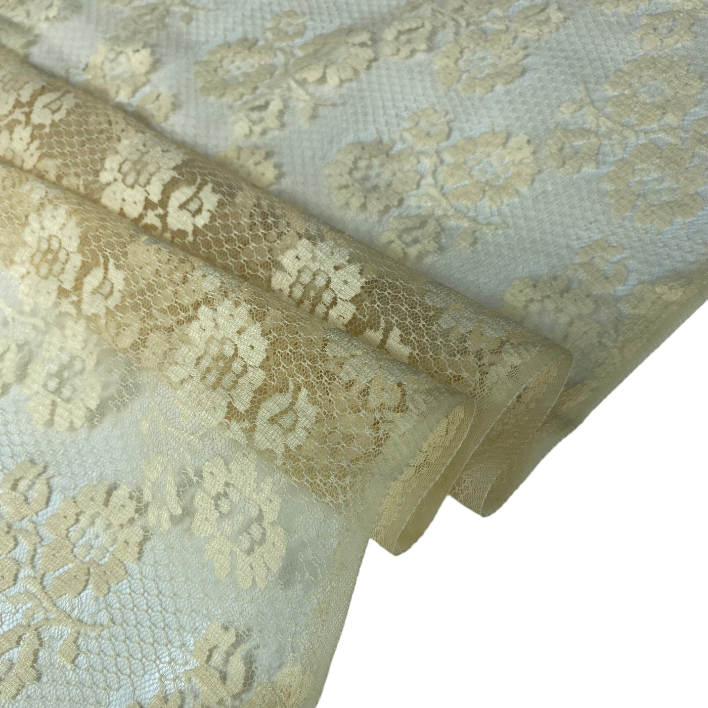 Floral Embroidered Lace - Peach