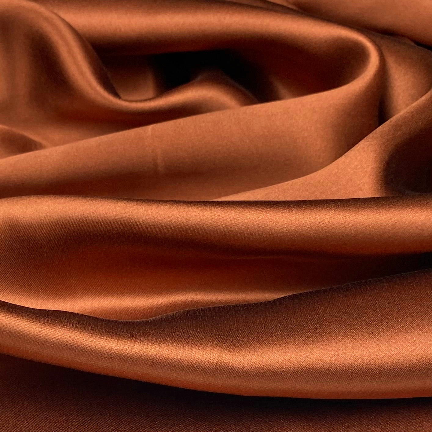 Mulberry Silk Charmeuse Satin - Deep Copper