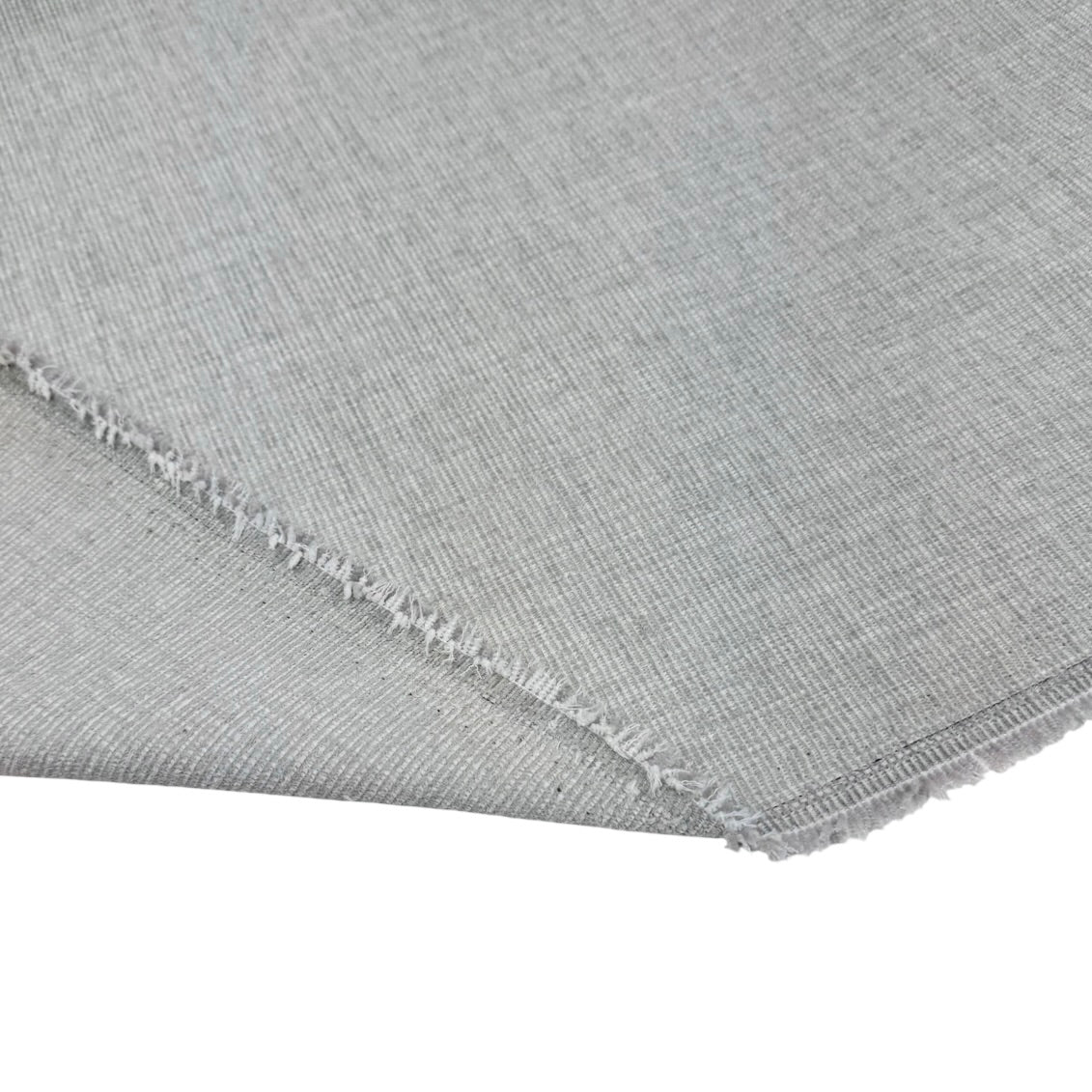 Chenille Upholstery Remnant - Grey/White