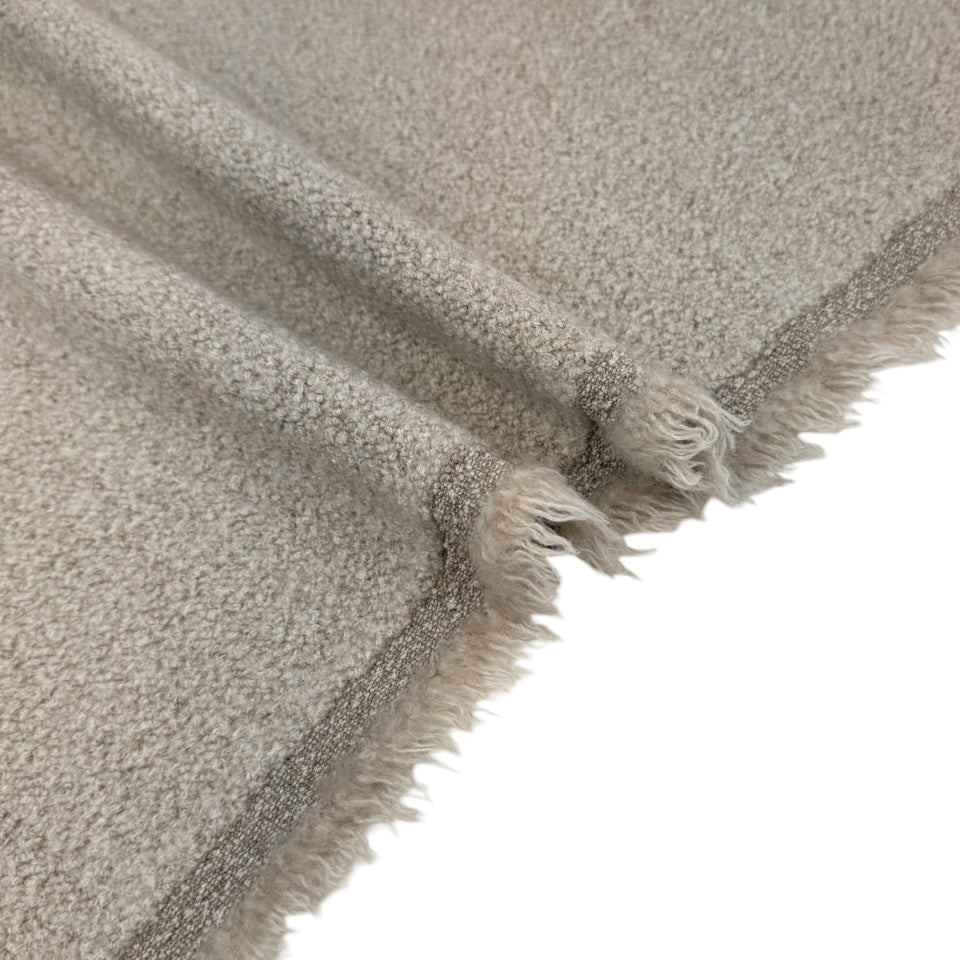 Boucle Wool Upholstery Remnant  - Beige