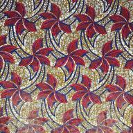 Metallic Super Wax African Printed Cotton - Red/Blue/Gold