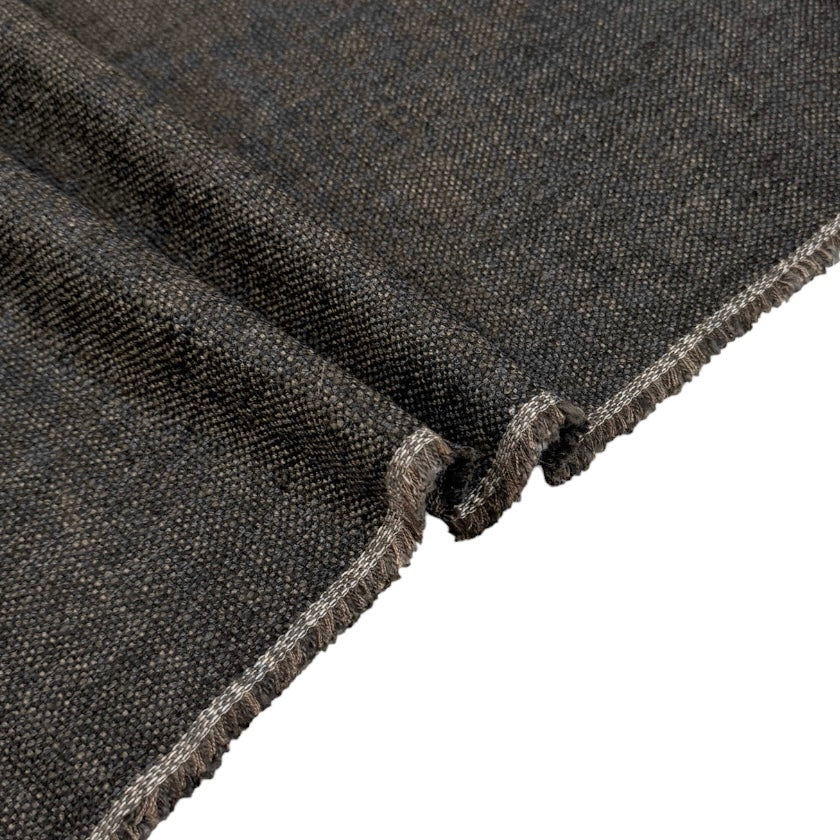 Cotton/Linen Upholstery Remnant - Navy/Grey/Taupe