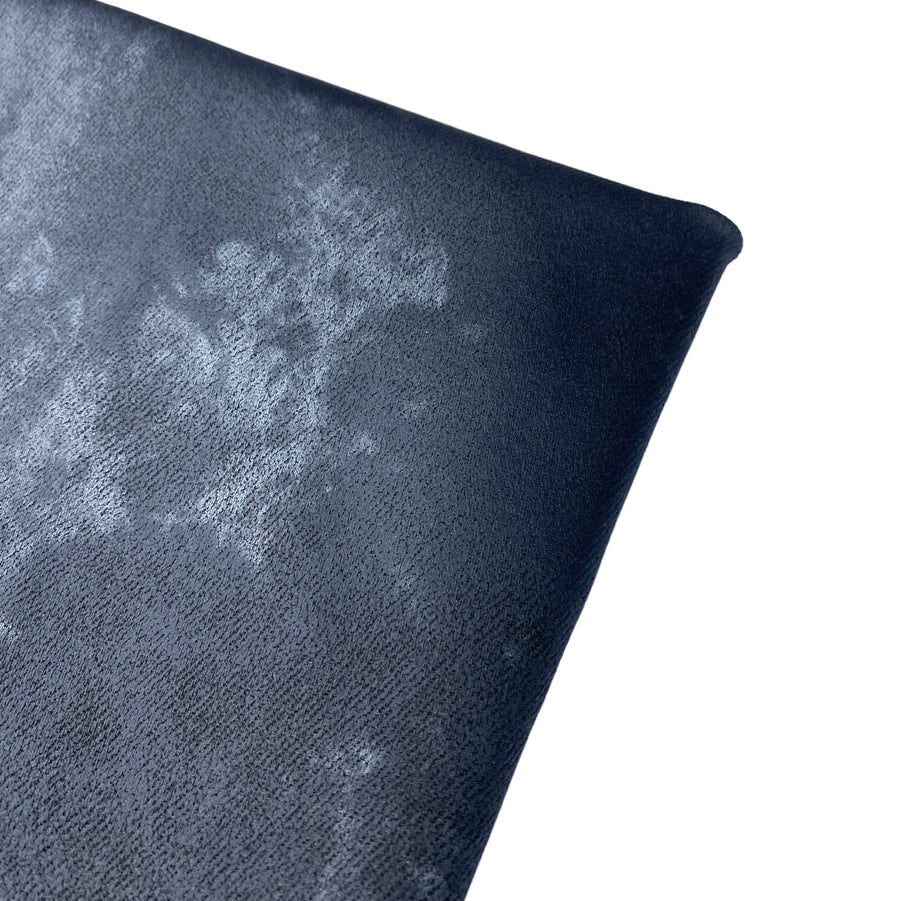 Distressed Coated Stretch Twill Canvas - Black