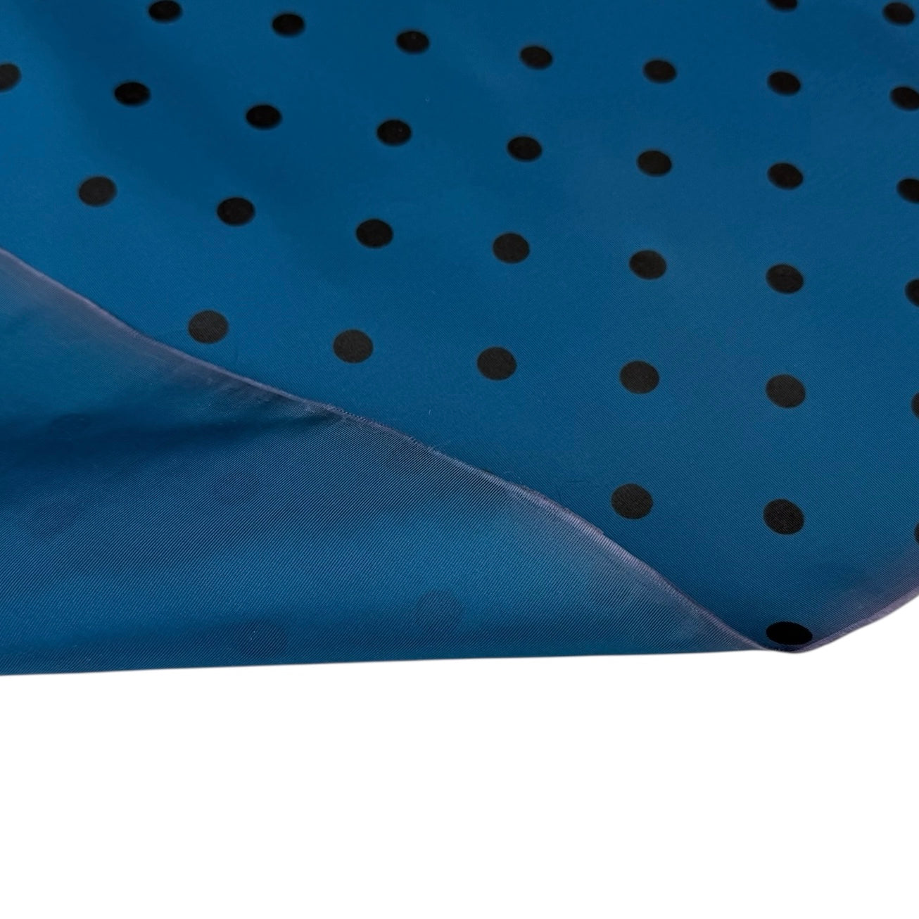 Polka Dot Printed Polyester Lining - Teal Blue/Black