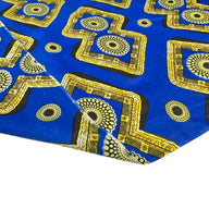 African Printed Cotton - Blue/Yellow