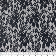 Stretch Floral Lace - 60” - Black