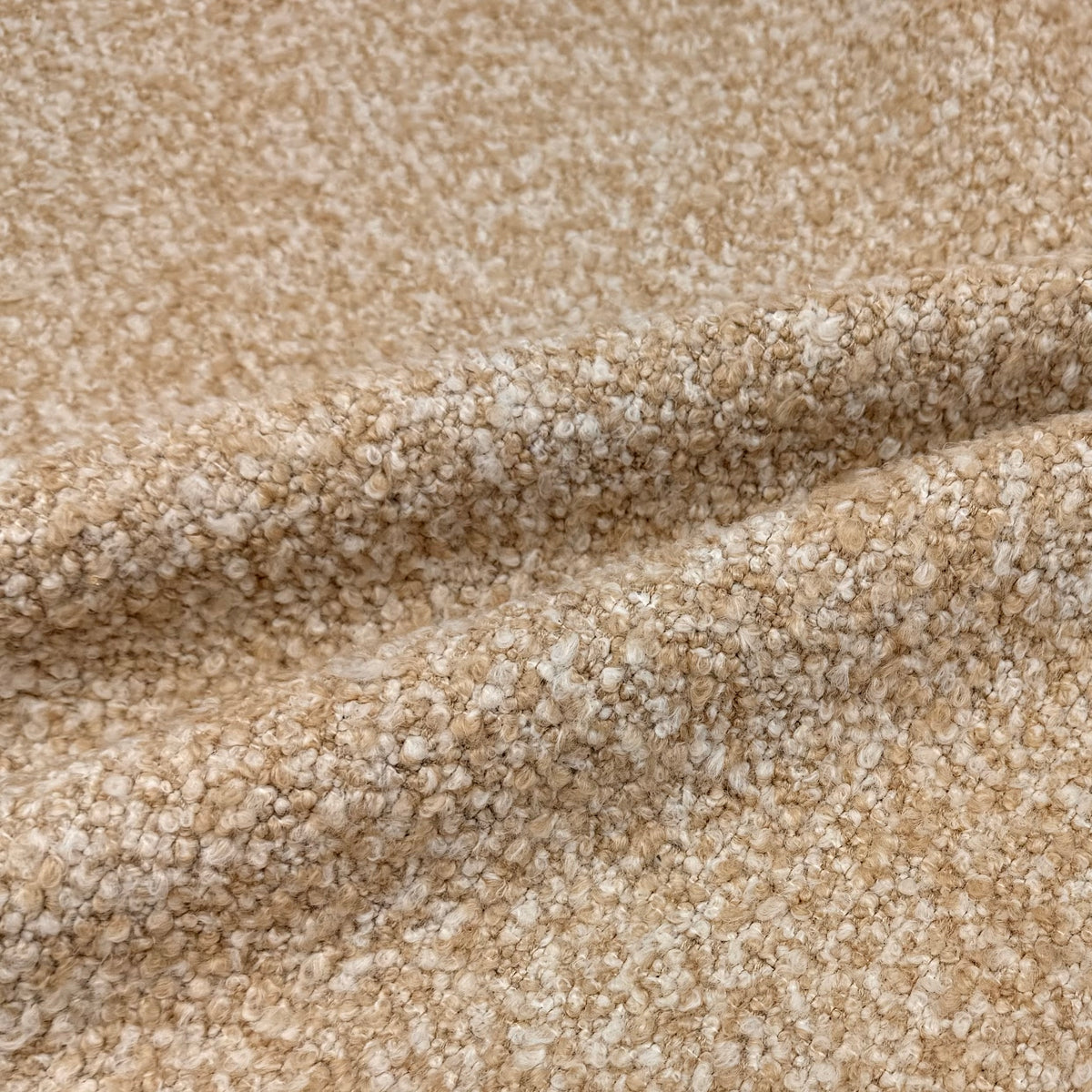 Boucle Wool Upholstery Remnant - Beige/White