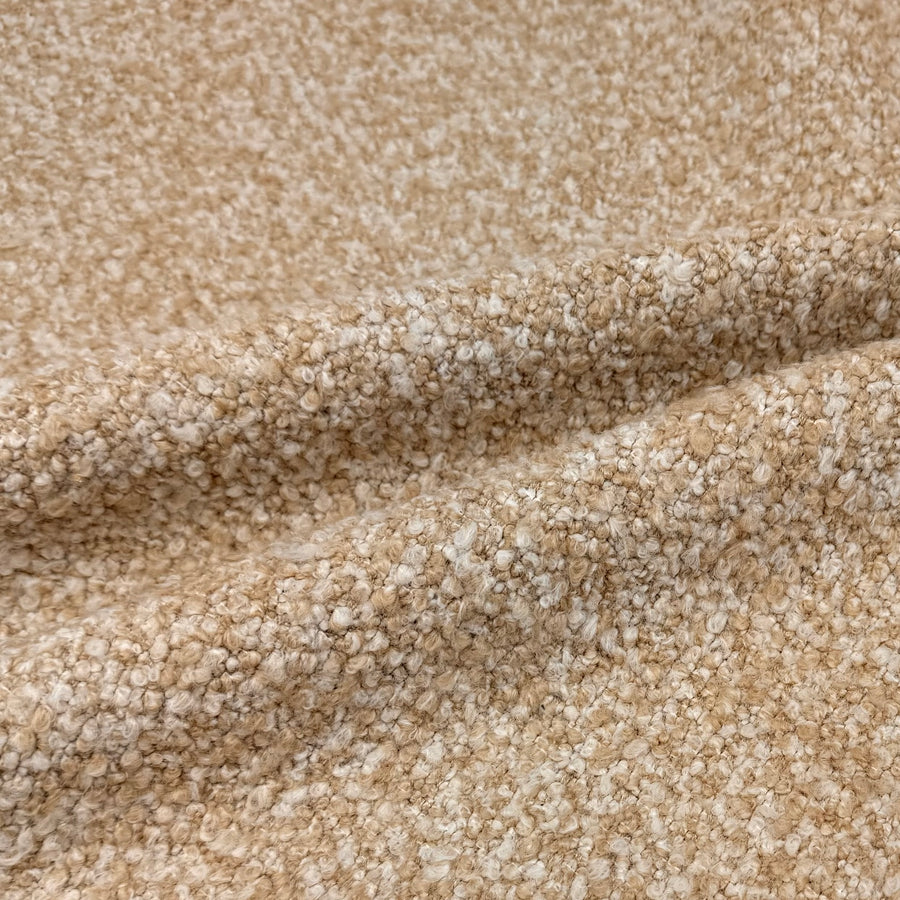 Boucle Wool Upholstery Remnant - Beige/White