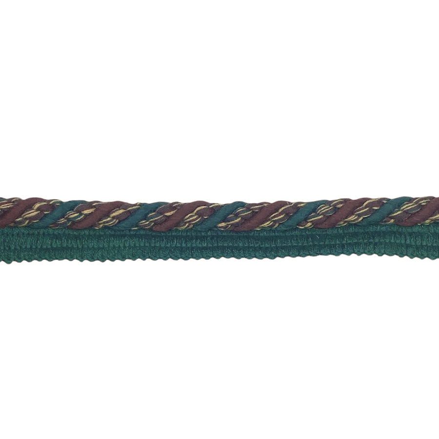 Twisted Lip Cord Trim - Green/Burgundy/Beige