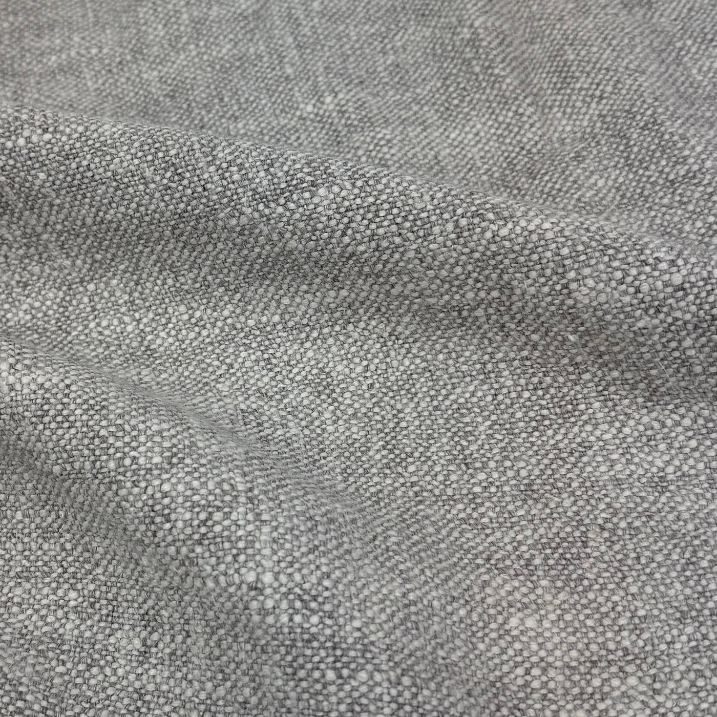 Woven Cotton/Linen Upholstery Remnant - White/Grey