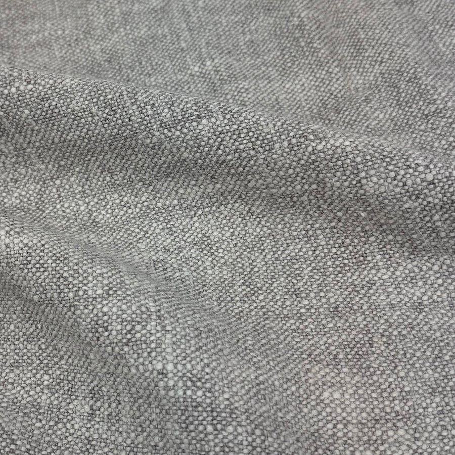 Woven Cotton/Linen Upholstery Remnant - White/Grey