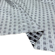 Silk Paisley Jacquard Remnant - White/Black