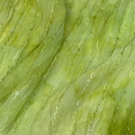Embroidered Crinkled Polyester Georgette  - Lime/White, Clear Sequins