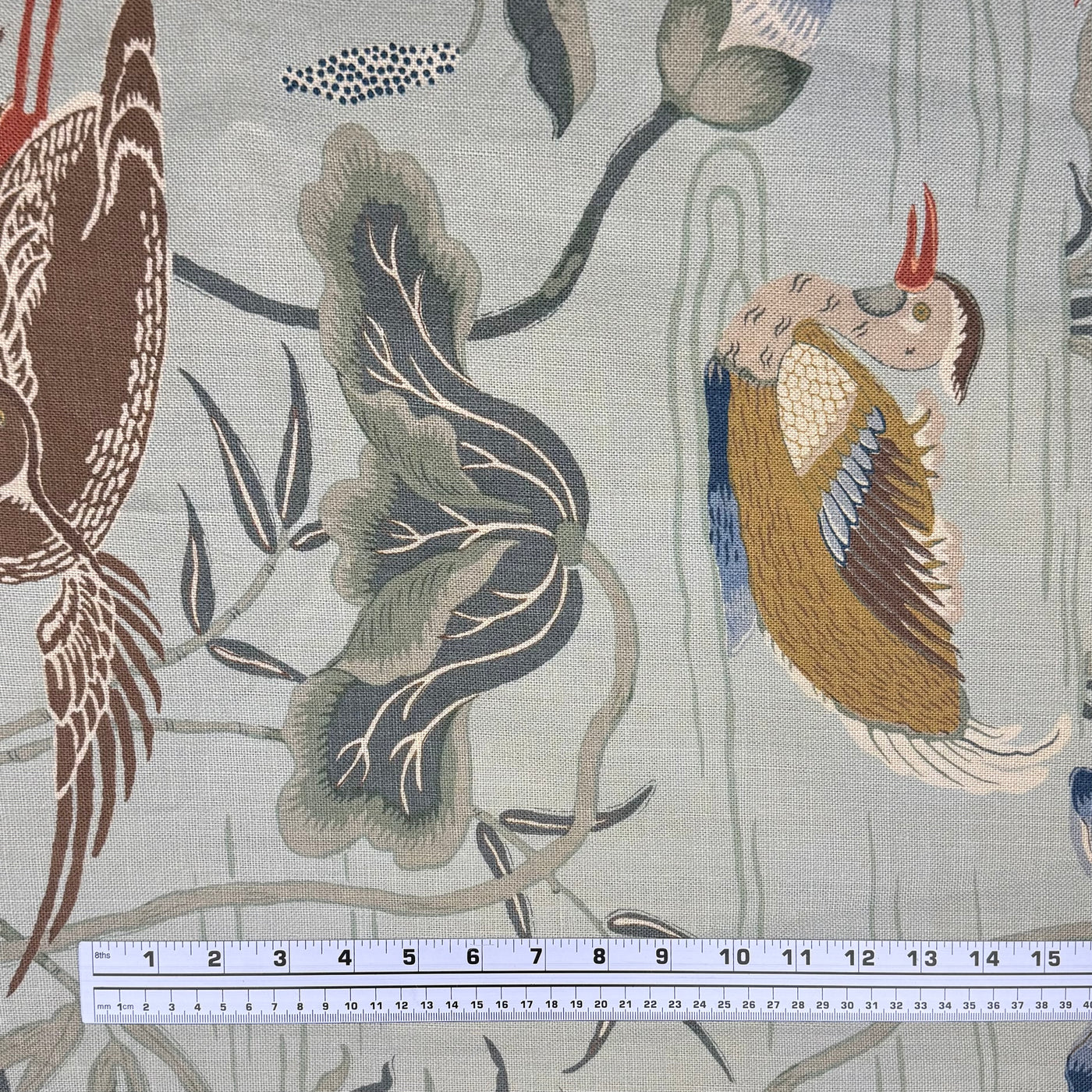 Lotus Garden Printed Linen - Schumacher