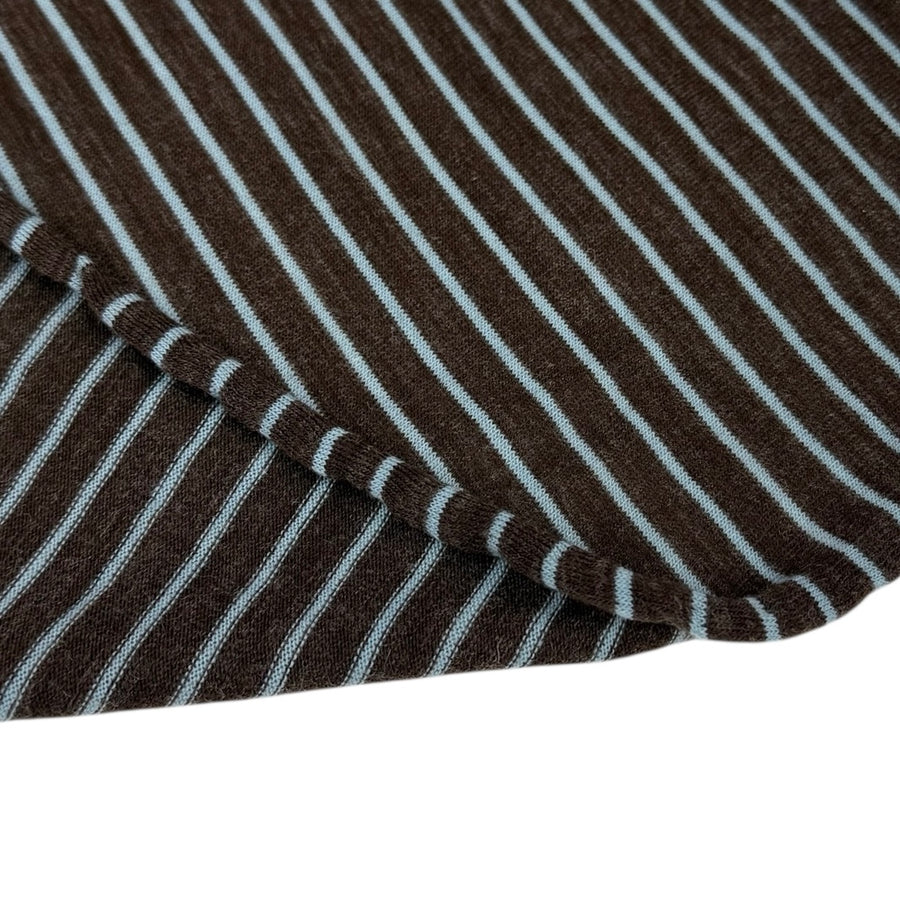Striped Polyester Knit - Heathered Brown/Blue