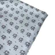 Silk Paisley Jacquard Remnant - White/Black