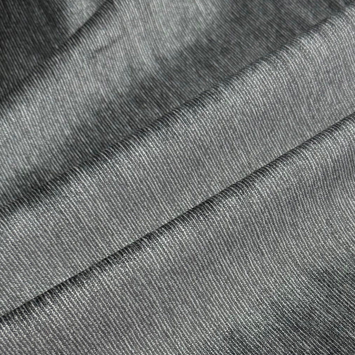 Striped Chenille Upholstery Remnant - Grey