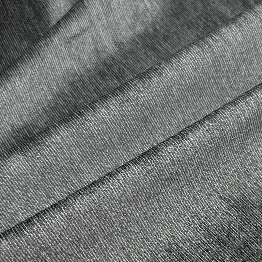 Striped Chenille Upholstery Remnant - Grey