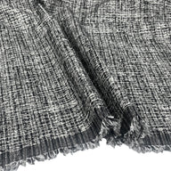 Patterned Upholstery Remnant  - White/Black/Grey