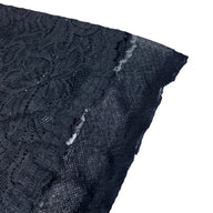 Stretch Floral Lace with Finished Edges- Black