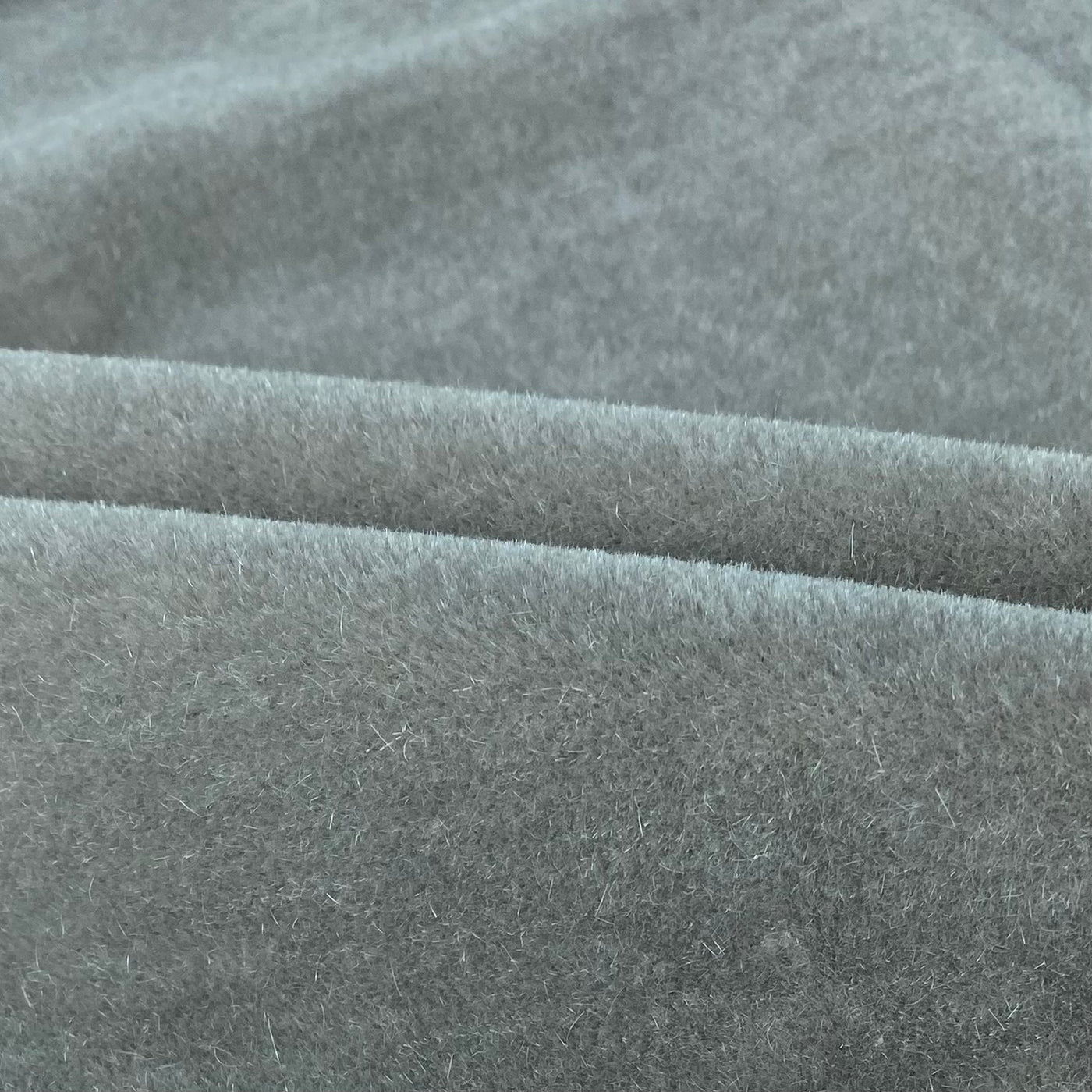 Mohair Velvet Upholstery - Designer Remnant - Light Grey