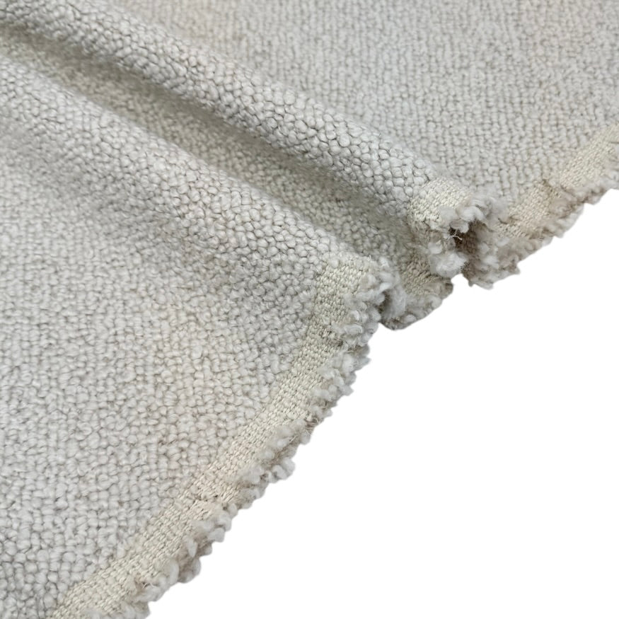 Boucle Wool Upholstery Remnant - Ivory