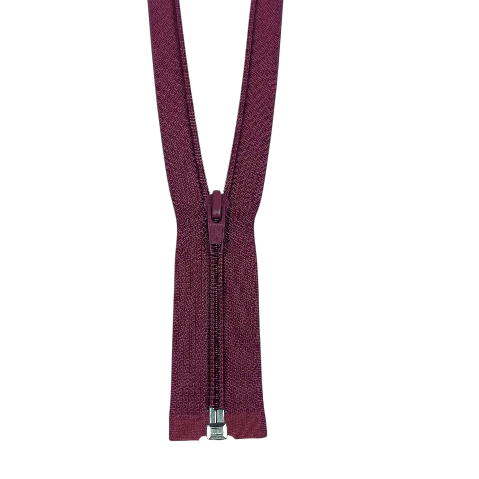 Open-Ended Nylon Coil 11” Zipper - Burgundy